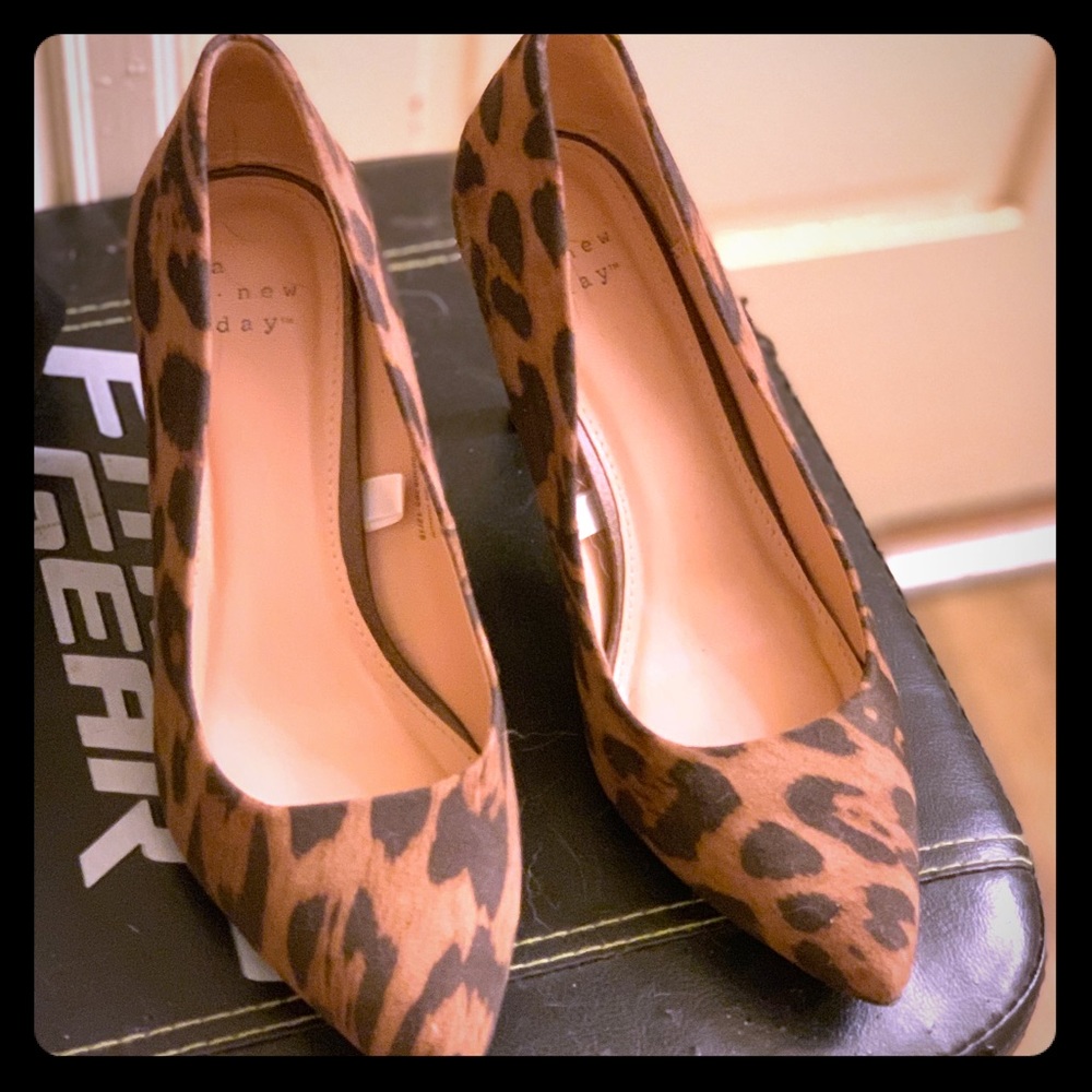 Leopard print stilettos